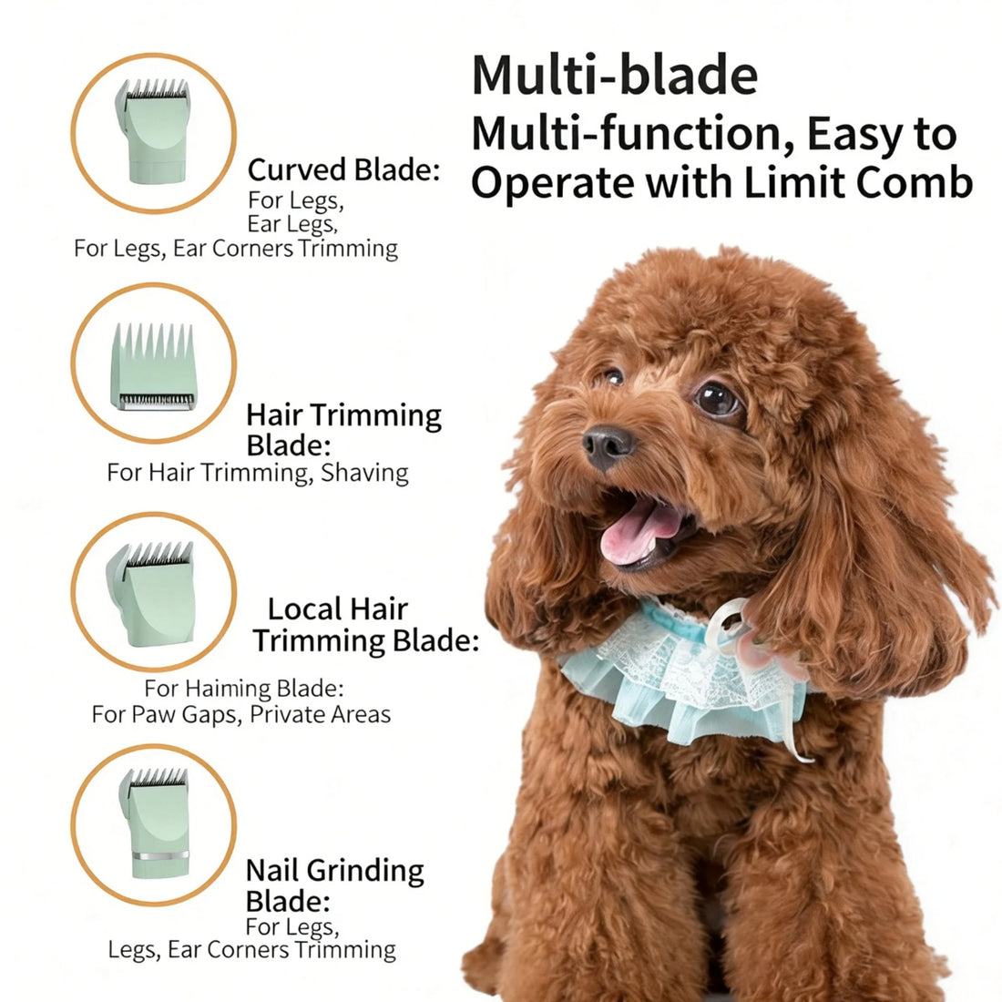 4-In-1 Pet Grooming Kit Quiet Rechargeable Hair Trimmer