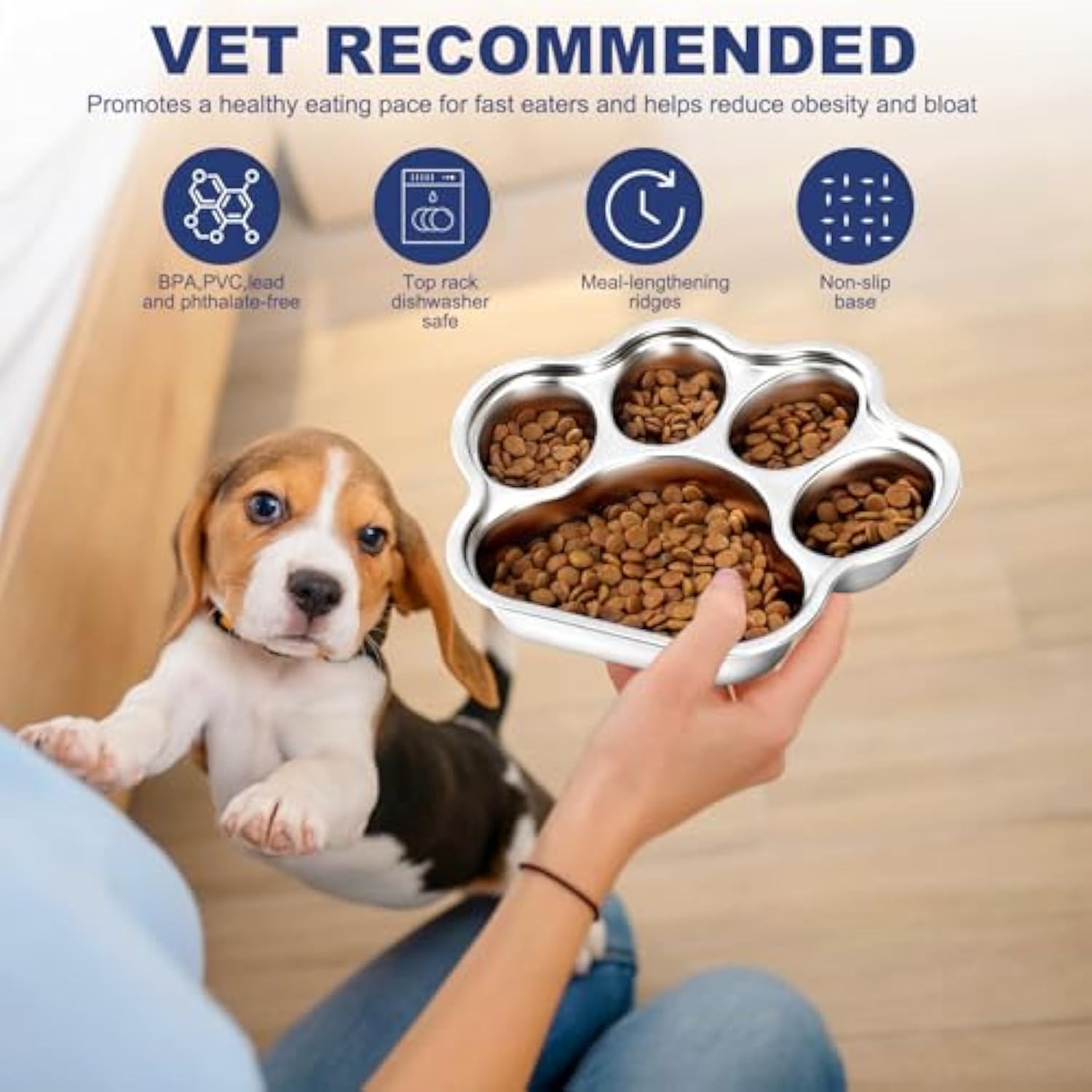 Stainless Steel Non-Slip Slow Feeder Dog Bowl