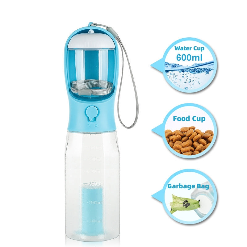 Portable Cat Bottle Food Feeder Drinker Poop
