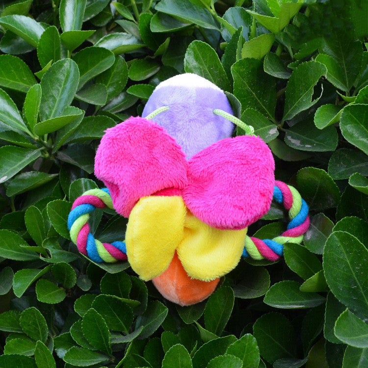 Plush Butterfly Pet Dog Cat Chew Toy
