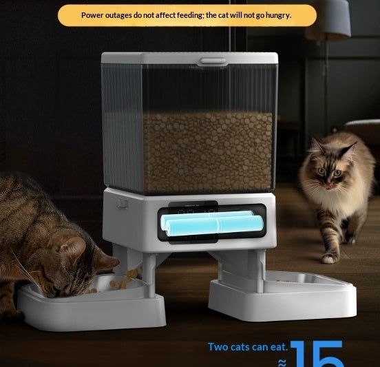 Automatic Smart Pet Feeder Dual Bowl Timer Portion Control