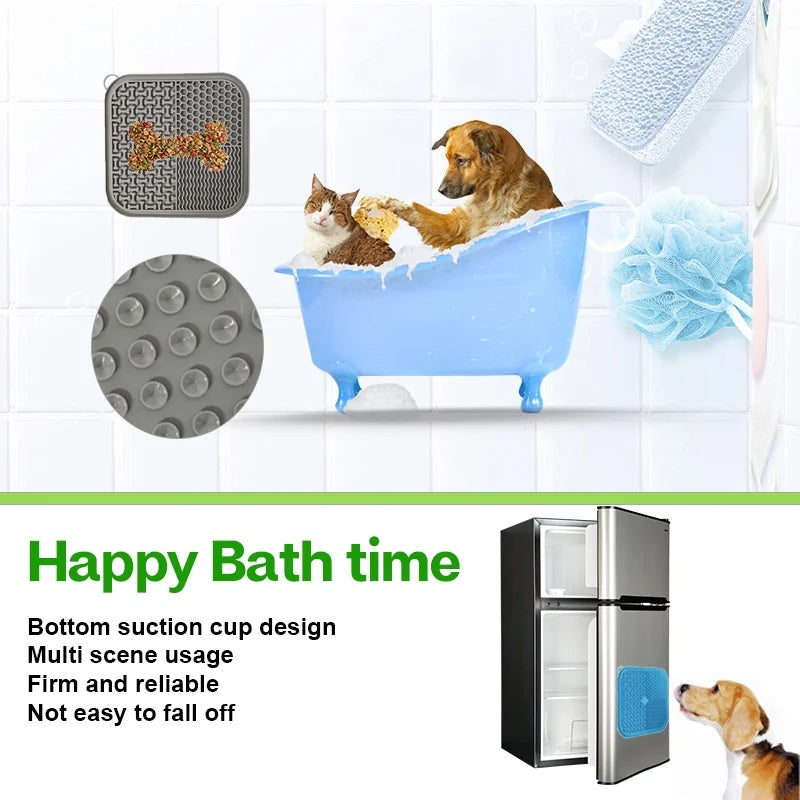 Dog Licking Mat Slow Feeder Suction Cup Anxiety Relief Pad